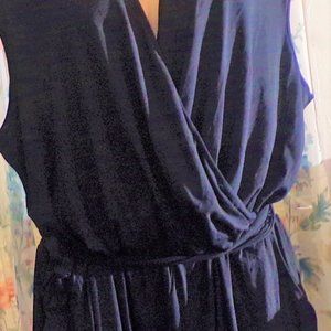 Jumpsuit, Wide Leg, Plus size, 3x, Black (26W-28W)